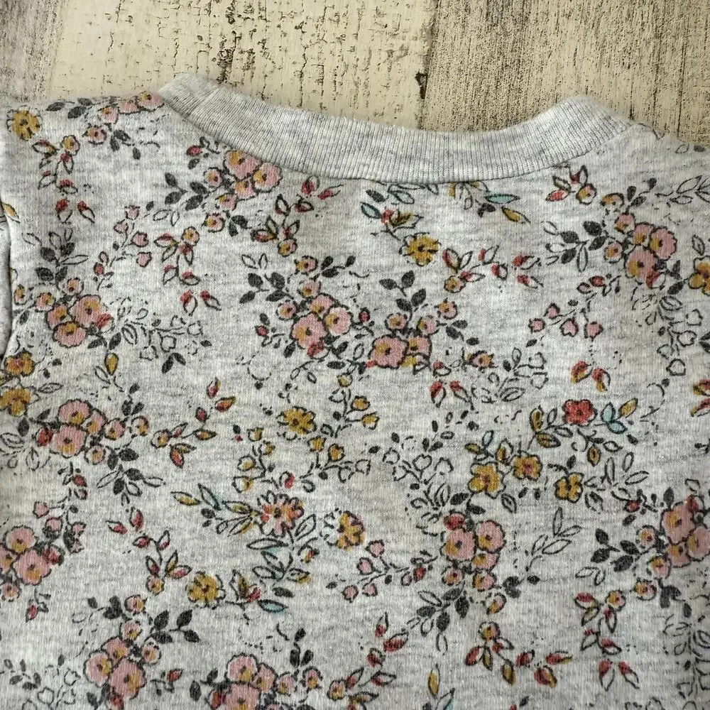Old Navy Floral Print Sweatshirt Dress - Girls 3-6M Soft Colorful